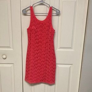 Coral lace dress